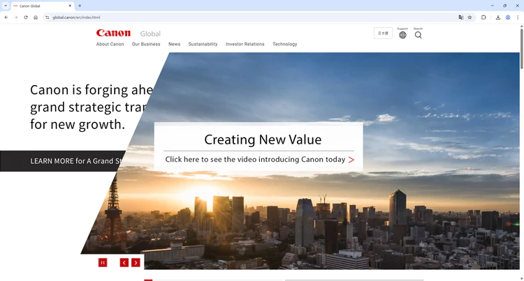 캐논-글로벌-홈페이지