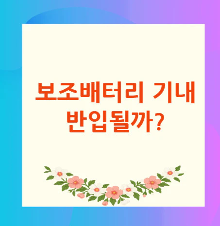 보조배터리-기내-반입