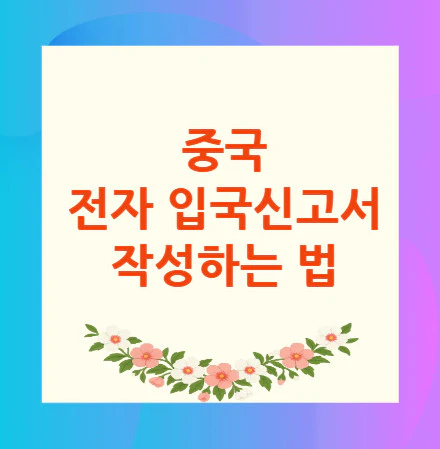 중국-전자-입국신고서
