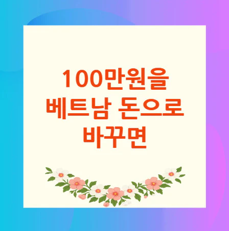 100만원-베트남-돈