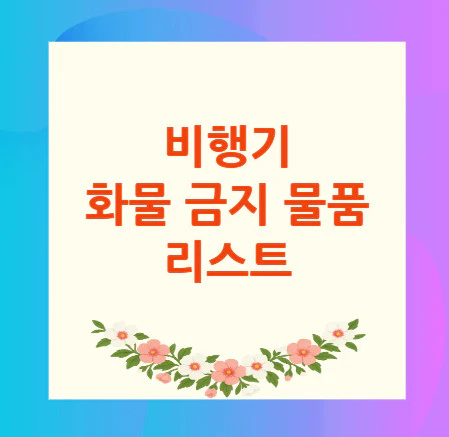 비행기-화물-금지-물품