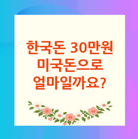 30만원-미국돈