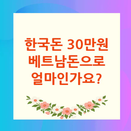 30만원-베트남돈