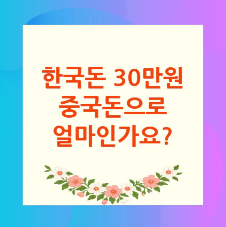 30만원-중국돈