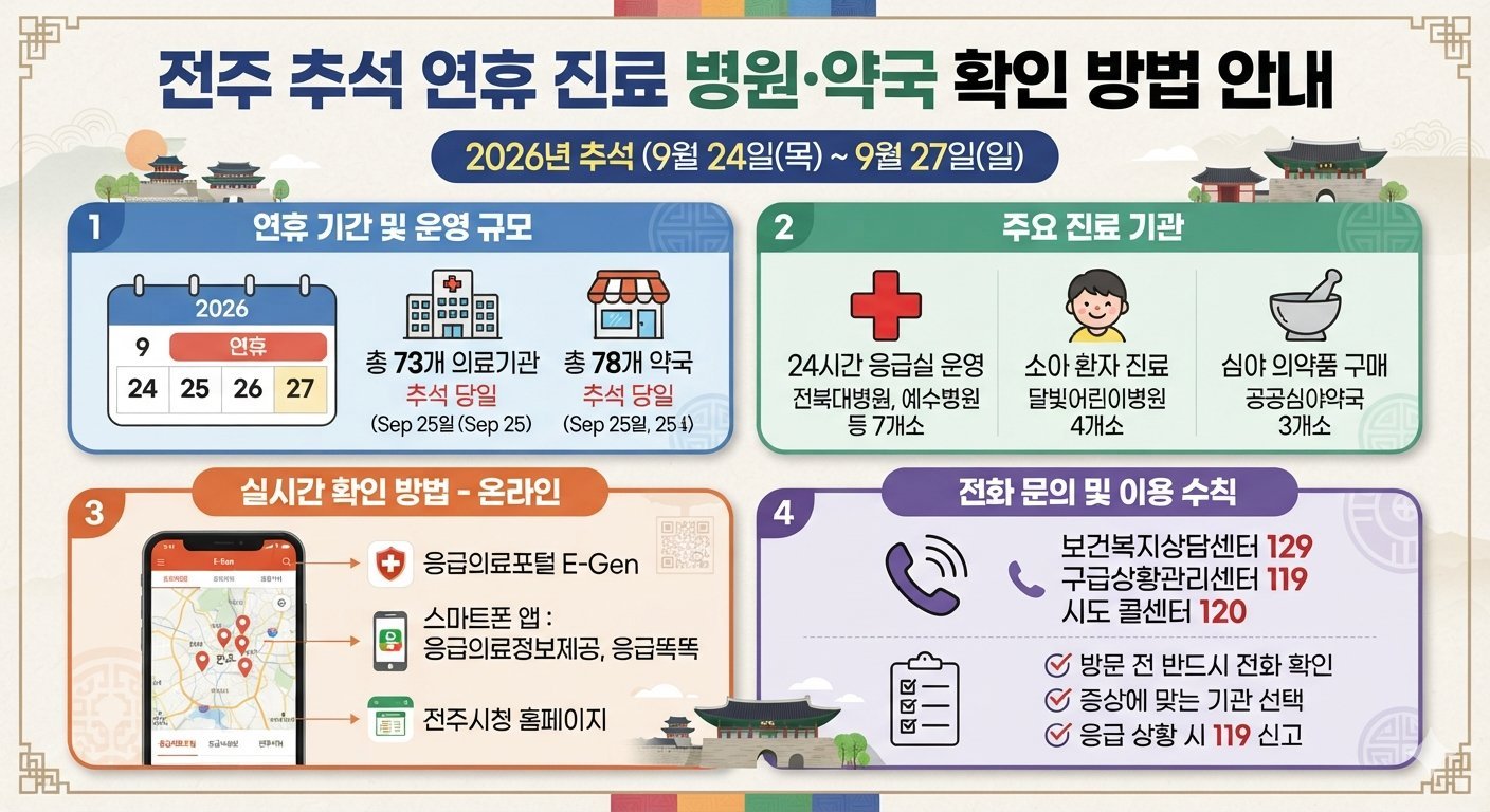 전주 추석 연휴 진료 병원 확인 방법